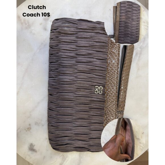 Coach Taupe Textured Clutch - Picture 1 of 1
